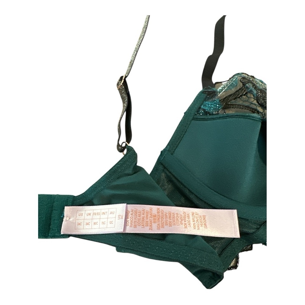 Savage X Fenty Shining Star Half Cup Plunge Bra, Wildflower Blue, 34C, NWT - Picture 6 of 7